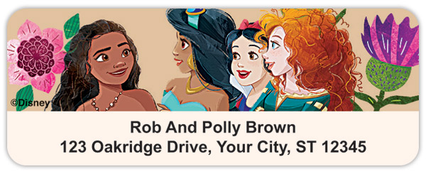 Disney Princess Friends Address Labels